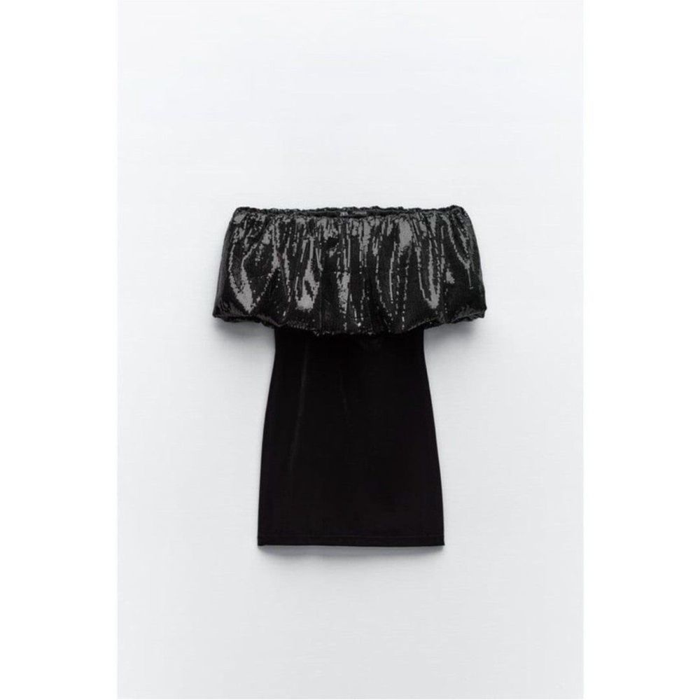 ZARA VELVET SEQUIN MINI DRESS